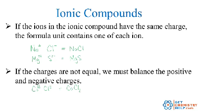 Chemistry Lesson: Formulas for Ionic Compounds - Get Chemistry Help